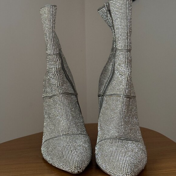 Steve Madden Winona Rhinestone Mid-Calf Booties size 7.5 fits like 7 - Picture 2 of 6